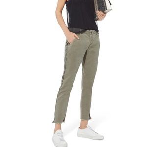 NSF Revolve Green Side Tape Stripe Distressed Chino Pants
